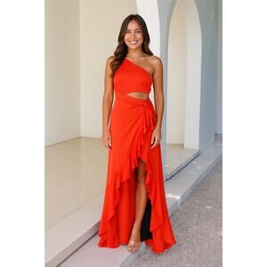NWT - Hello Molly Red One Shoulder Cutout Dress with Wrap Skirst - US Size 4